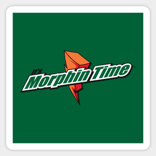 90's Retro Superhero TV Team Morphin' Time Quote Logo Parody Sticker